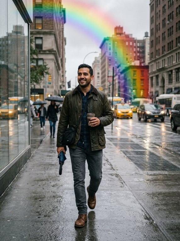 Introduce a subtle rainbow eme...