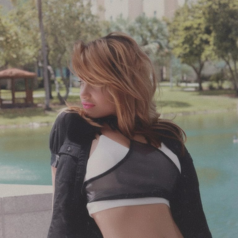 AI 90s filter after transformation - creative portrait featuring 90s warm hue and grain