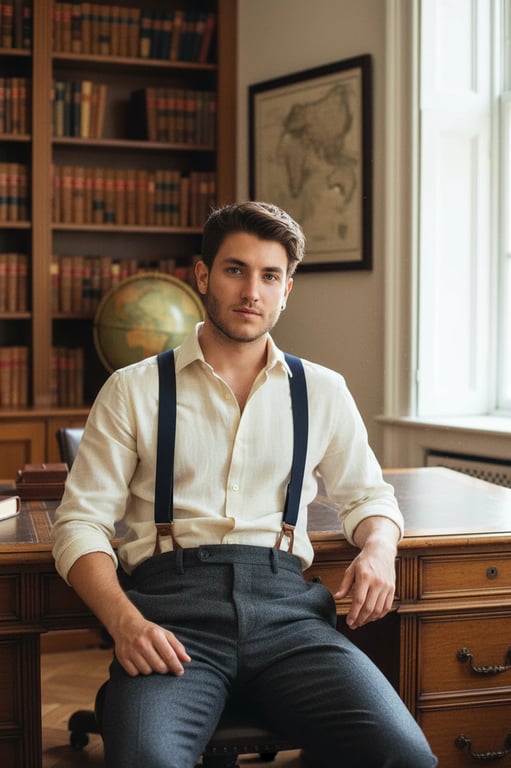 Office Siren Outfits filter after transformation - portrait in vintage office styling with polished editorial atmosphere