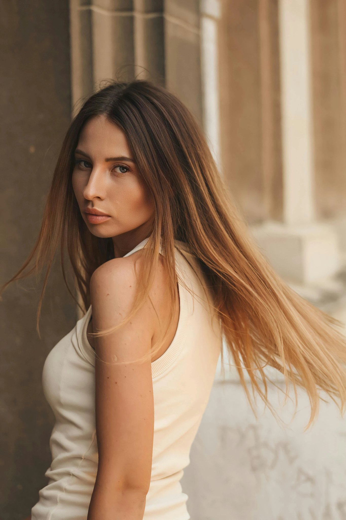 White Party Outfits filter before photo - neutral portrait in simple clothing with any backdrop