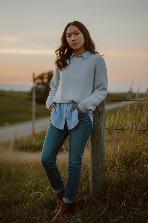 a portrait of a person enhanced with versatile fashion styling, adaptable outfit impression, natural pose, soft lighting, and uncluttered background suitable for multiple fashion contexts