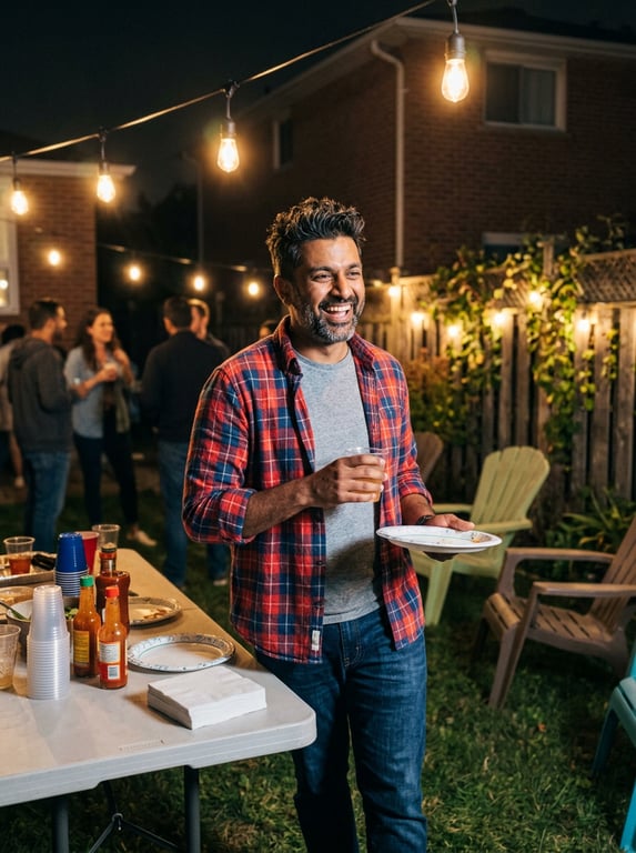 Transform this casual backyard...