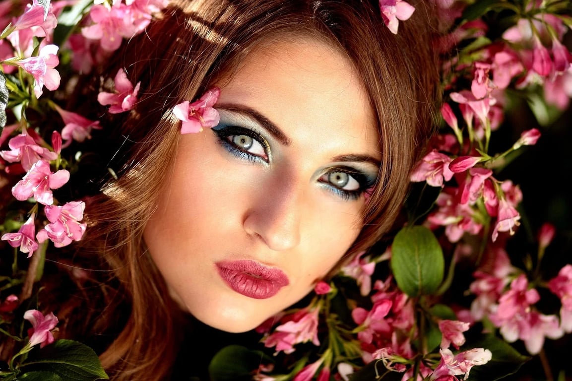 AI fantasy art filter before photo - fashion portrait before AI fantasy aesthetic applied