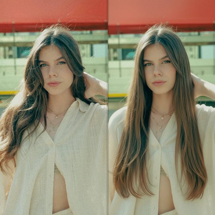 AI long hair filter online free - add virtual long hairstyle instantly with Kaze AI