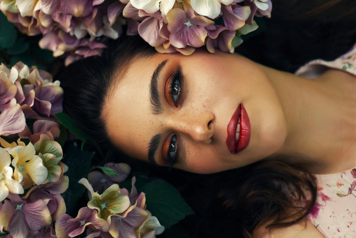 AI fairy before pic - portrait with flowers in background