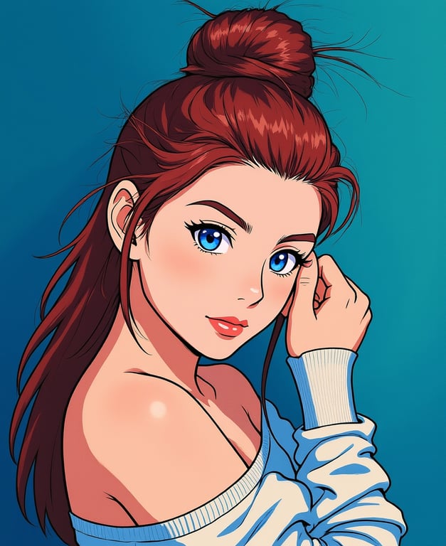 A portrait transformed with a 90s anime filter, featuring highly detailed, sparkly eyes with gradient irises, sharply defined hair strands, and a determined expression.
