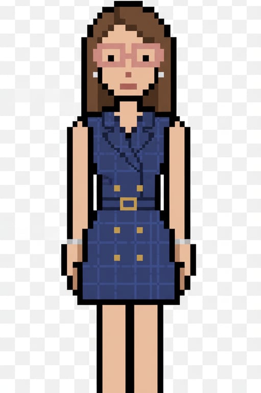 convert the subject into a minimal pixel art sprite with very low detail. use large pixel blocks, simplified anatomy, flat colors, no highlights, no shadows, no gradients, clear outline, straight standing pose, readable at small sprite sizes, optimized for animation consistency