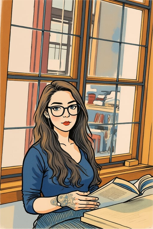 a portrait of a person stylized in a Japanese visual style combining traditional restraint with modern illustration clarity, avoiding realism and heavy textures