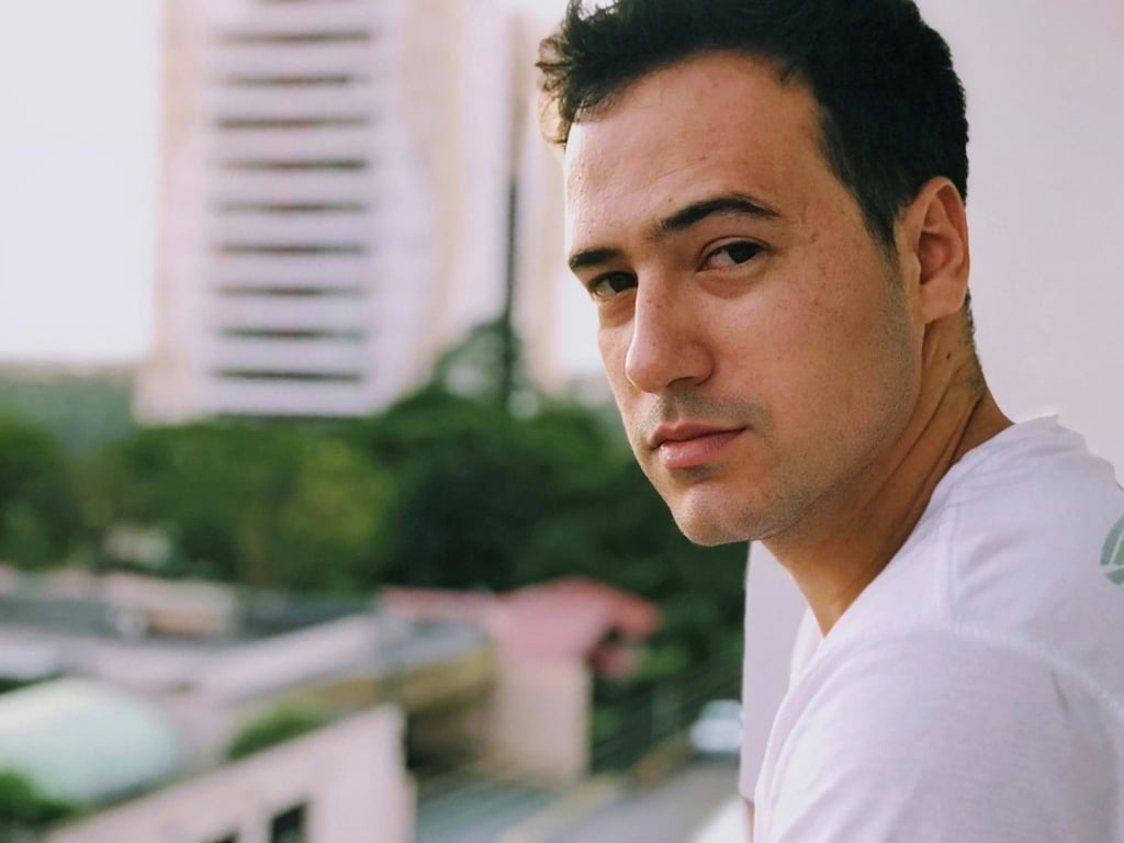 AI beard filter before photo - portrait with clean shaven face before beard effect