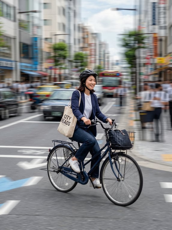 Keep the cyclist and her bicyc...