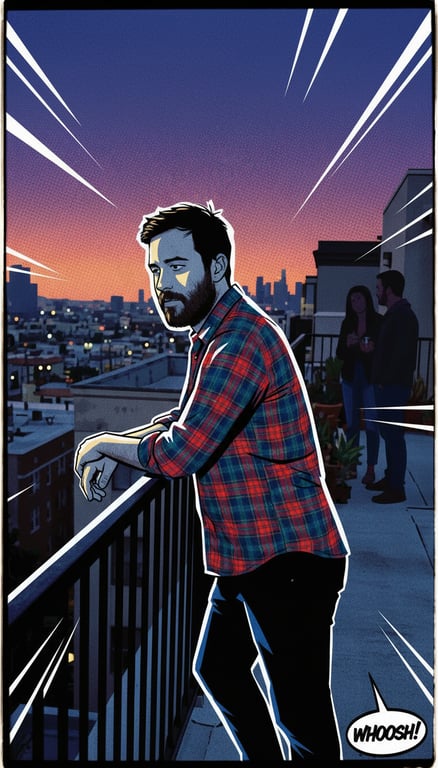 Convert this rooftop gathering...