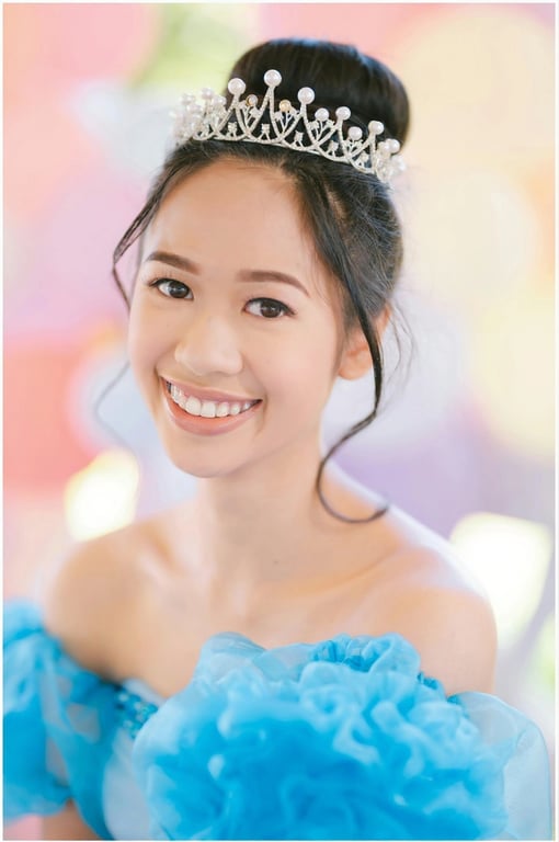 AI braces filter before photo - casual portrait with original smile