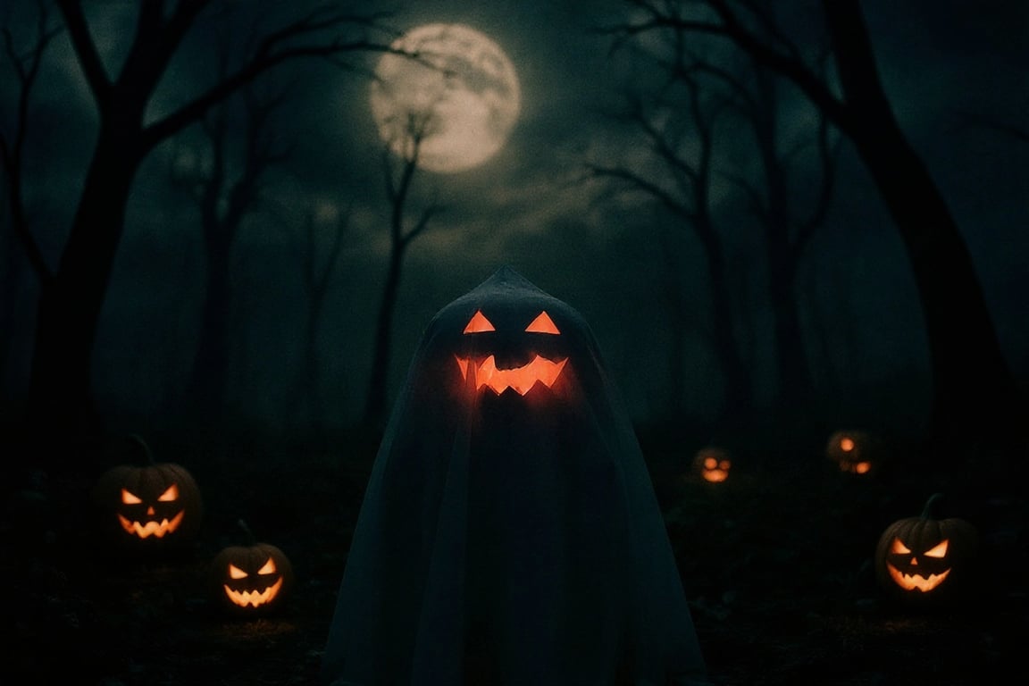 ai Halloween background after pic-Halloween horror night