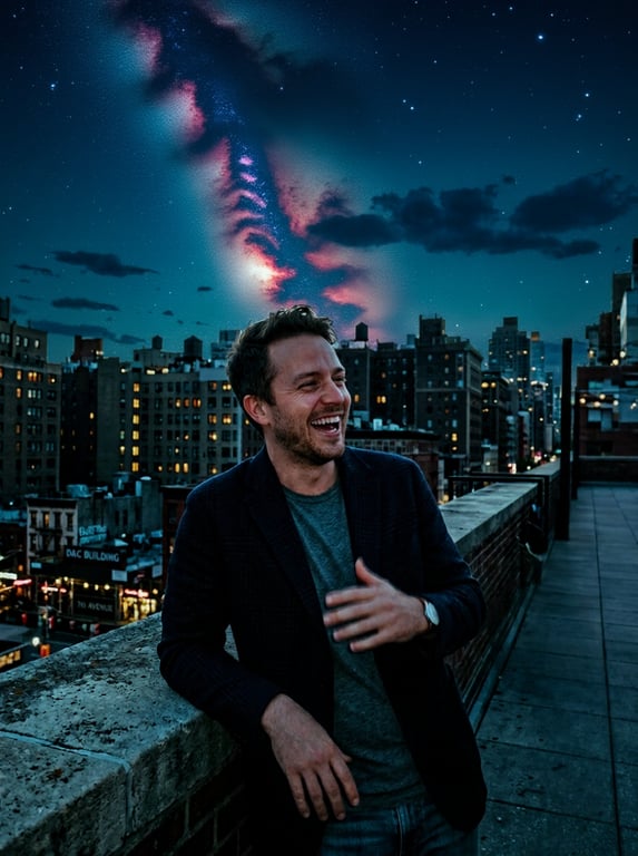 Reimagine the rooftop scene as...