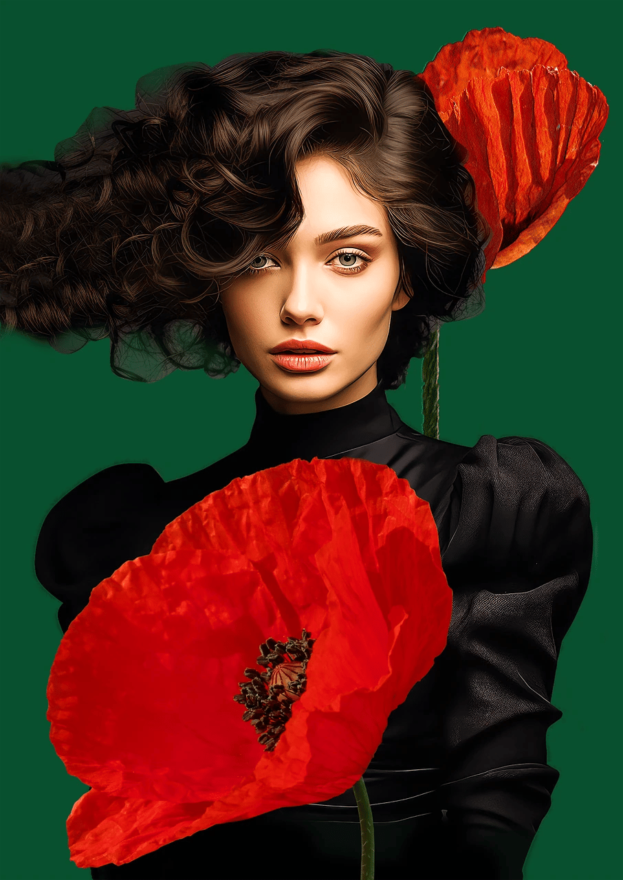 AI generated yearbook filter before photo - outdoor photo before retro yearbook filter