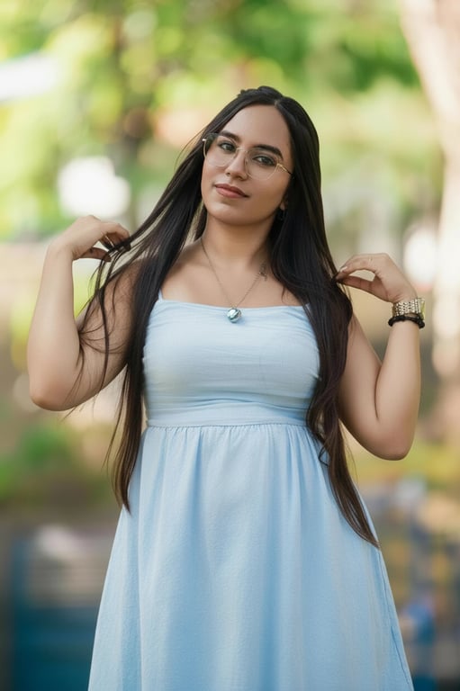 a portrait of a person edited to maximize waist-to-hip ratio by forcefully narrowing the waist and emphasizing hip width through contrast, producing a dramatic body shape transformation suitable for visual demonstrations