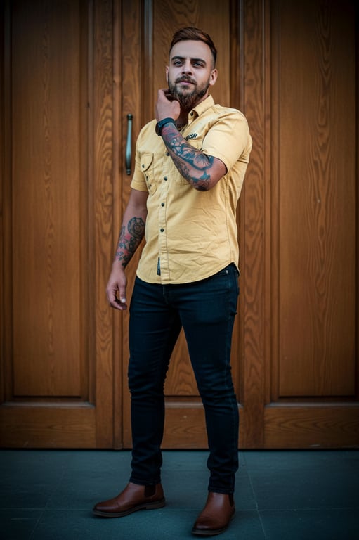 Expand the original image into a full-body view by completing the missing lower body while keeping the same casual clothing, environment, and lifestyle mood. Ensure natural standing or walking posture, realistic leg length, stable footing, and consistent lighting so the image feels like the original photo was captured full-body.