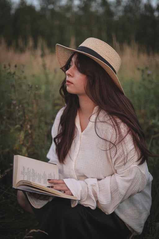 a portrait of a person illustrated with classic instant film qualities, emphasizing softness, calm mood, and nostalgic tone