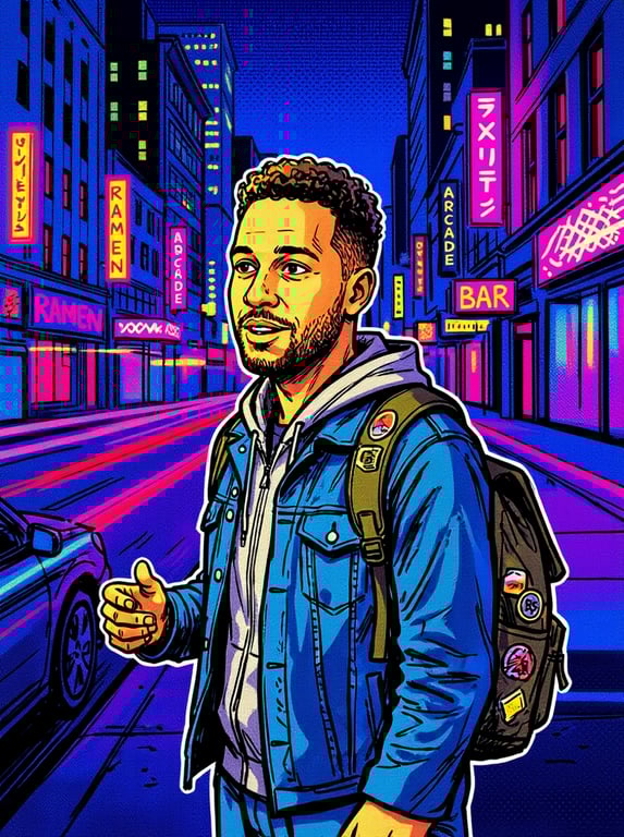 Restyle this wide, busy street...