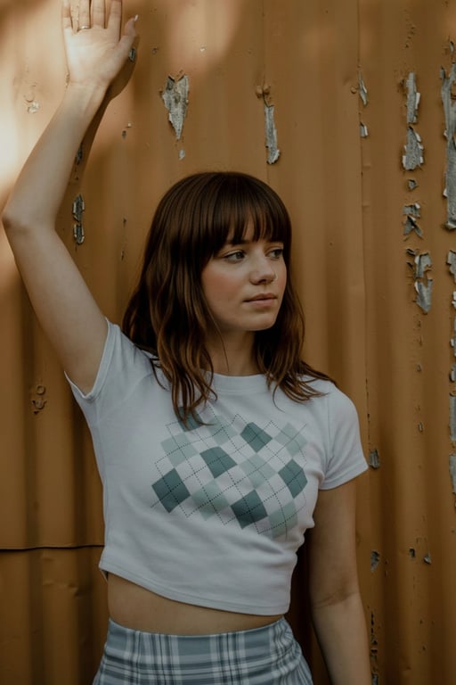 AI bangs filter after transformation - casual portrait with soft fringe hairstyle