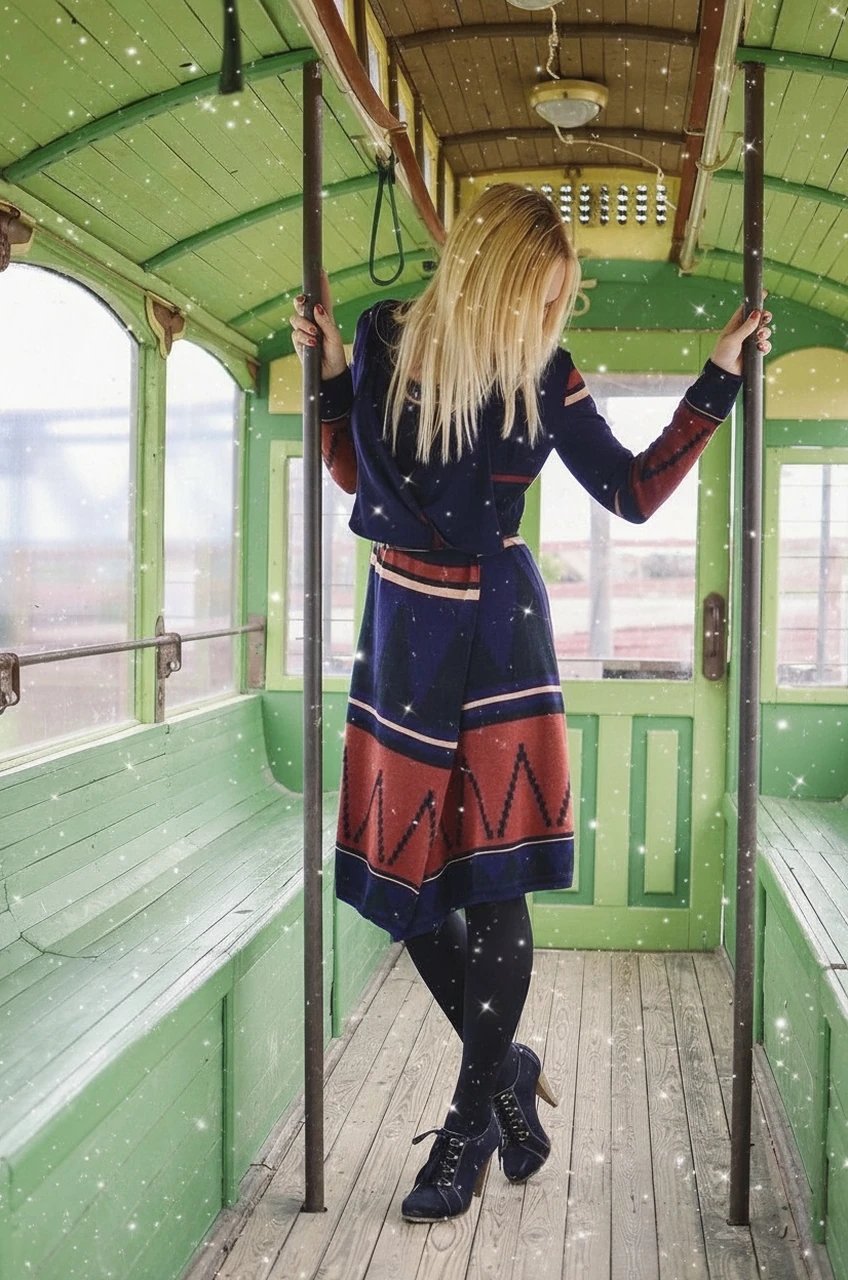 AI bold glamour filter after transformation - studio photo enhanced with striking glam features