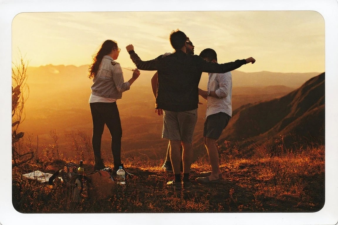 AI vintage filter after photo - vintage style of group travel photo