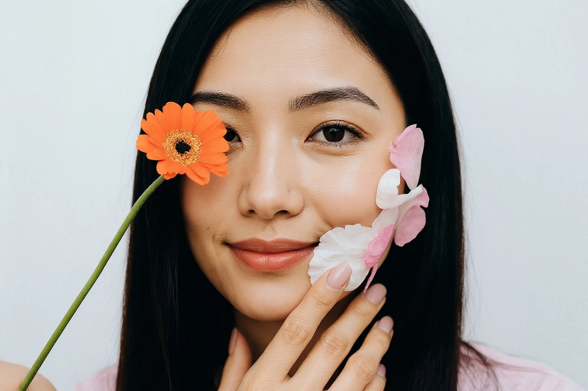 AI background generator before photo - portrait with plain background before AI scene change