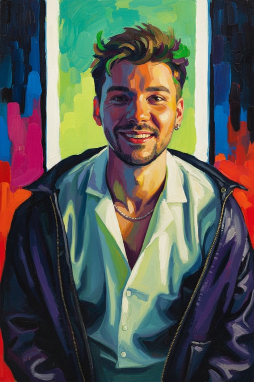 A still life photo converted to a vibrant Fauvist painting, with exaggerated, non-naturalistic colors and simplified forms for emotional impact.