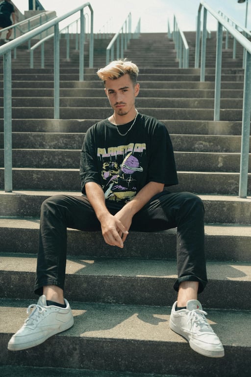 a portrait of a person transformed into a high-quality random cartoon character illustration with clear structure, playful variation, flat shading, and strong cartoon readability