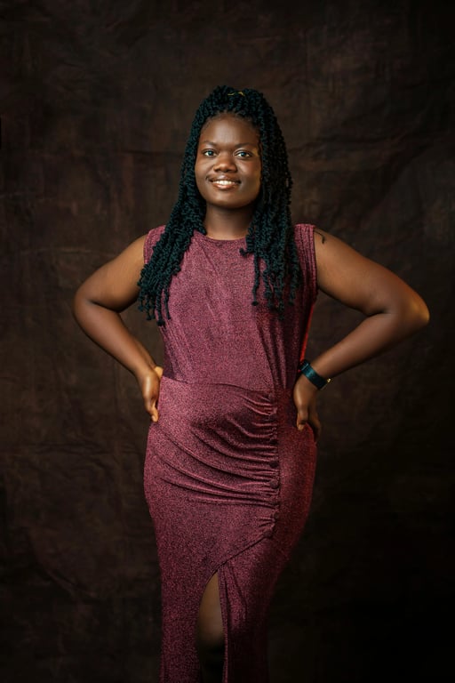 AI wedding dress before pic-woman in a red dress