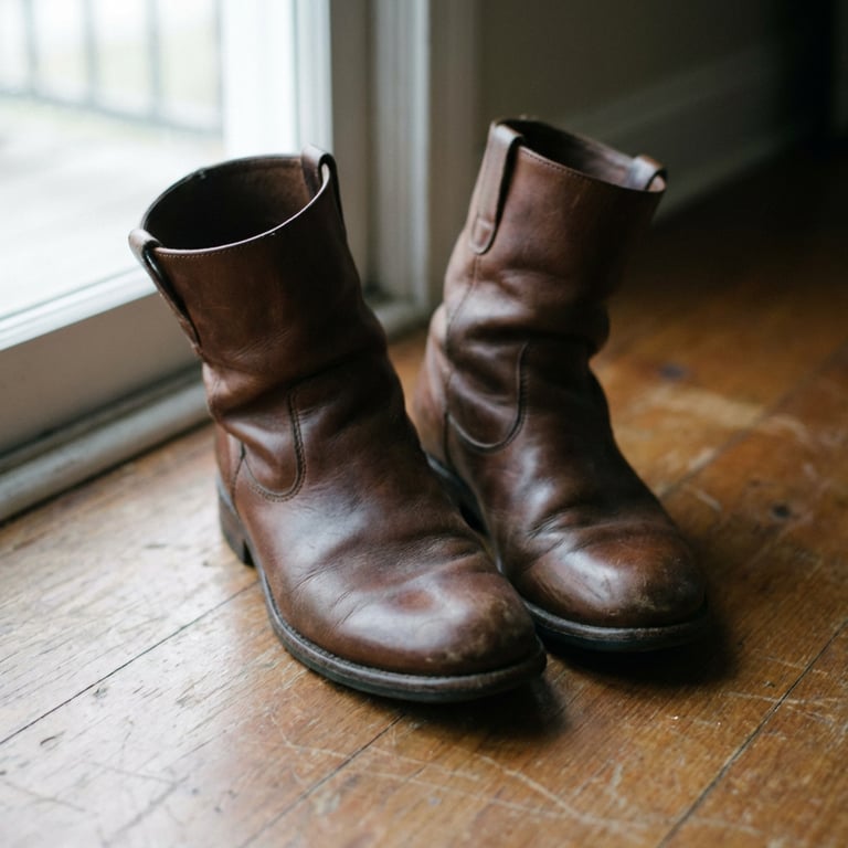Place the boots on a beautiful female model’s foot. Capture a leg+sneaker shot with balanced proportions against a clean, light beige studio background. Employ high-fashion studio lighting with dramatic, directional light and deep shadows to create a dramatic, artistic effect.