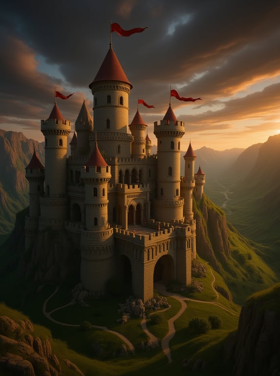 Transform the simple 2D castle...