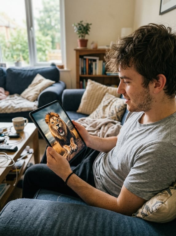 Redesign the AI-generated lion...