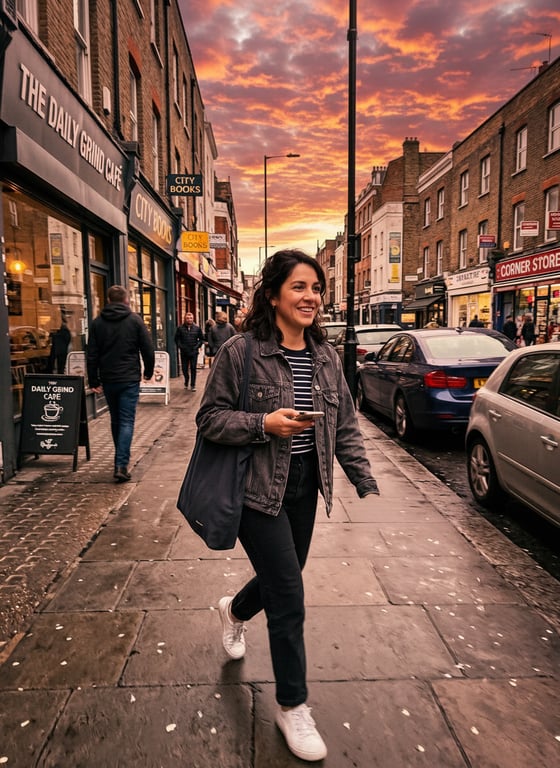 Turn this candid city street s...