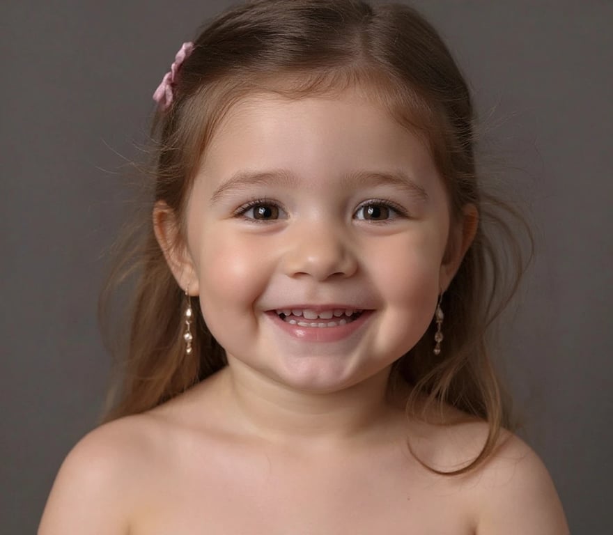 AI baby filter after transformation - studio photo showing soft baby skin tone and features