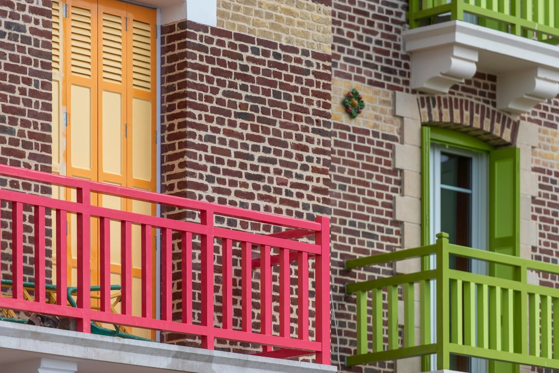 Christmas photo editor before photo - a colorful balcony