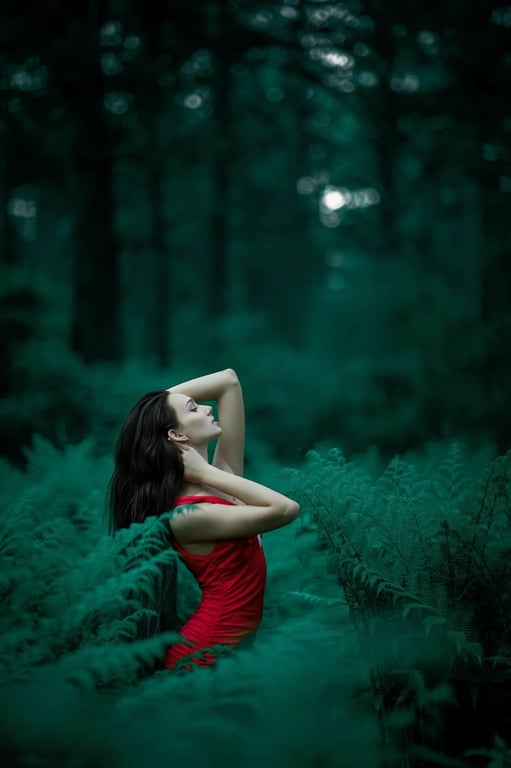 a portrait of a person recolored with deep black hair while keeping natural highlights and texture