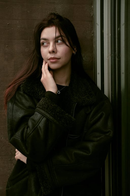 ai action figure generator before: woman wearing black jacket