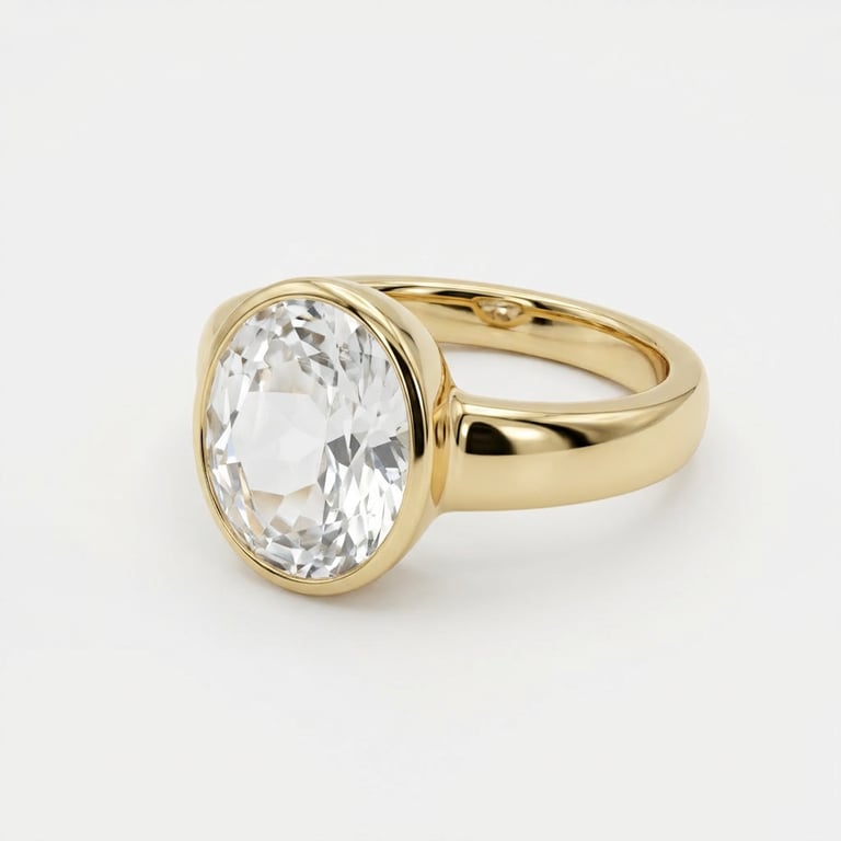 Create a close-up, brand new studio shot emphasizing the ring’s sheen, material details, and fine texture, with pristine reflections and a clean, minimalist white background