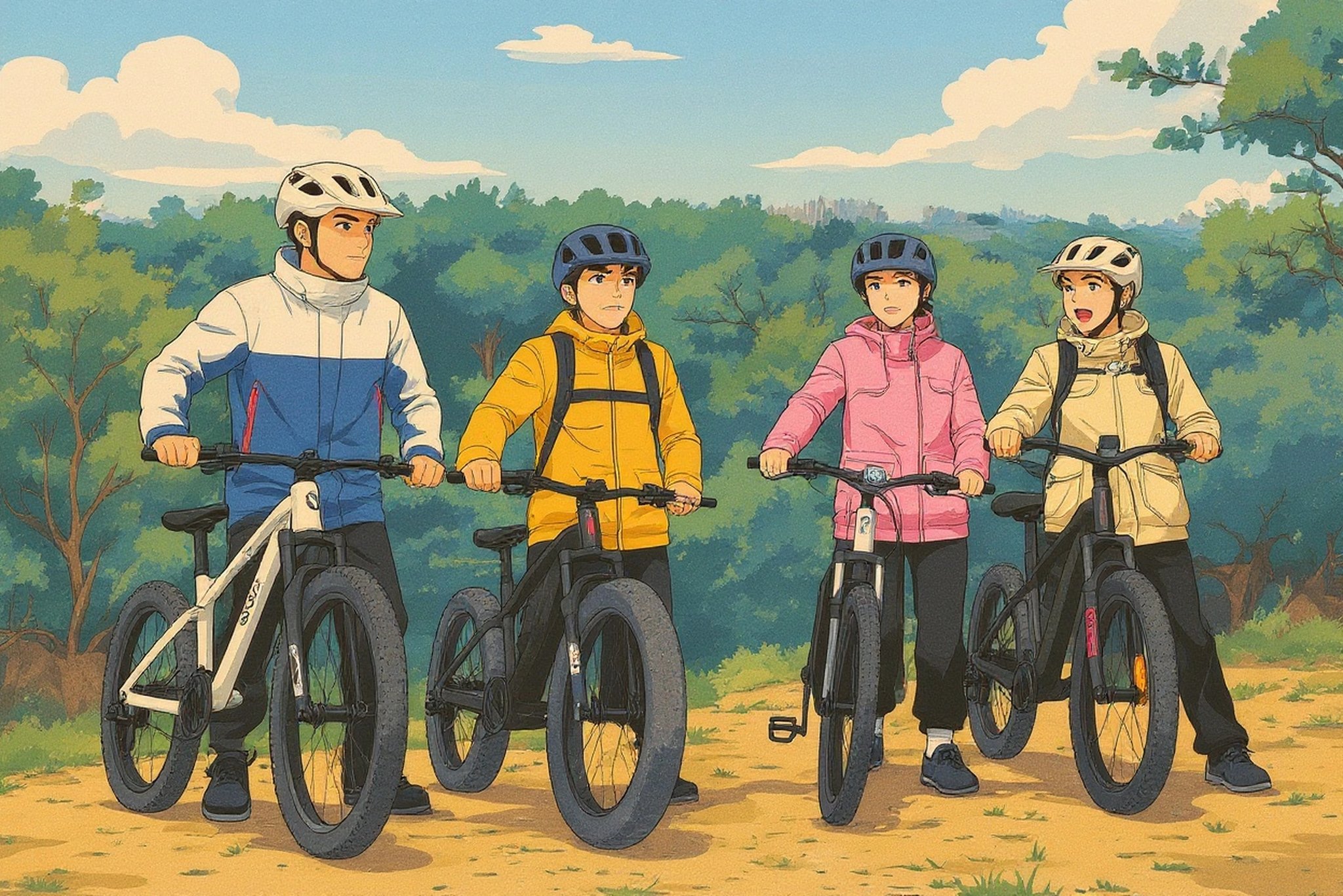 Photo transformed into a vintage 80s anime style with muted pastel colors and retro nostalgia.