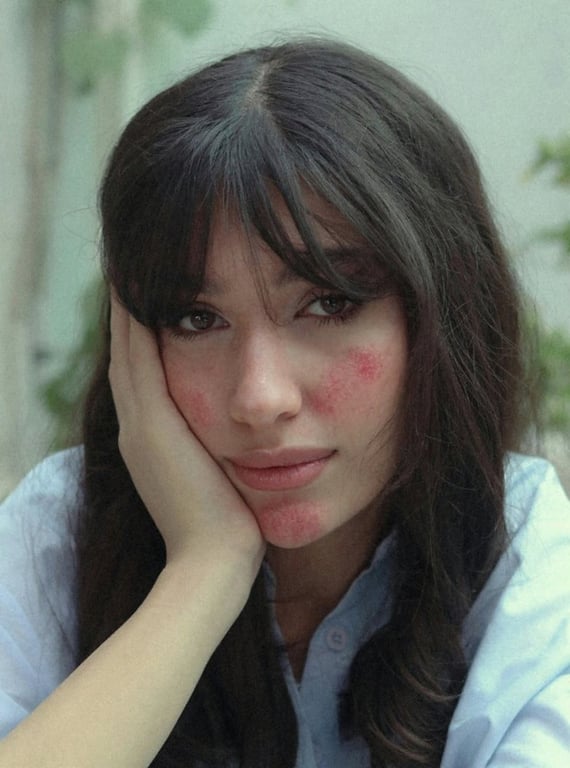 AI blemish remover before photo - close up photo showing pimples and imperfections