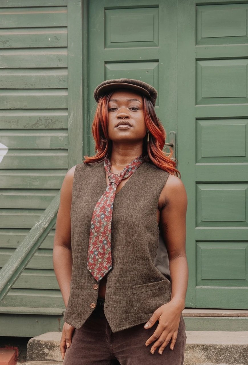 AI brighten image filter after transformation - selfie enhanced with AI brightness and color correction