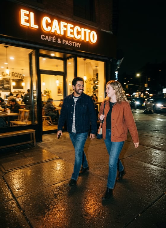 Reimagine this nighttime café ...