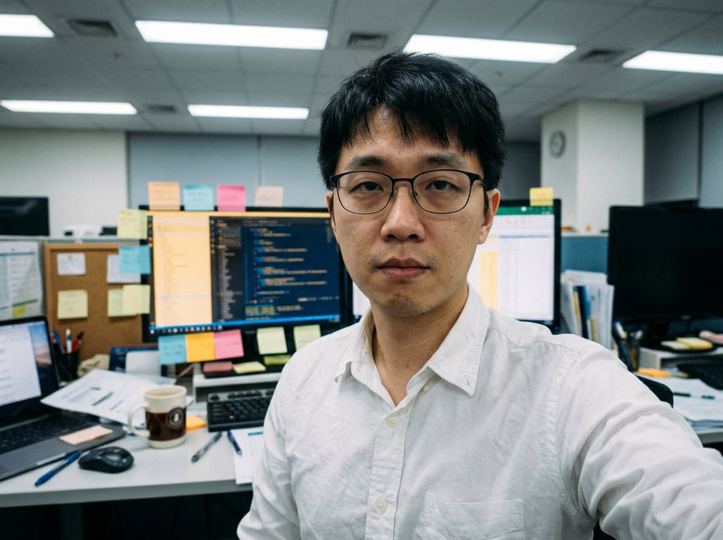 Convert this office selfie int...