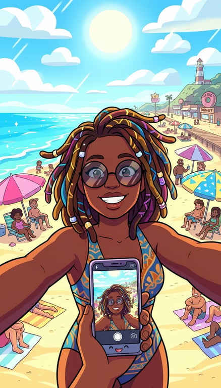 Transform this beach selfie in...