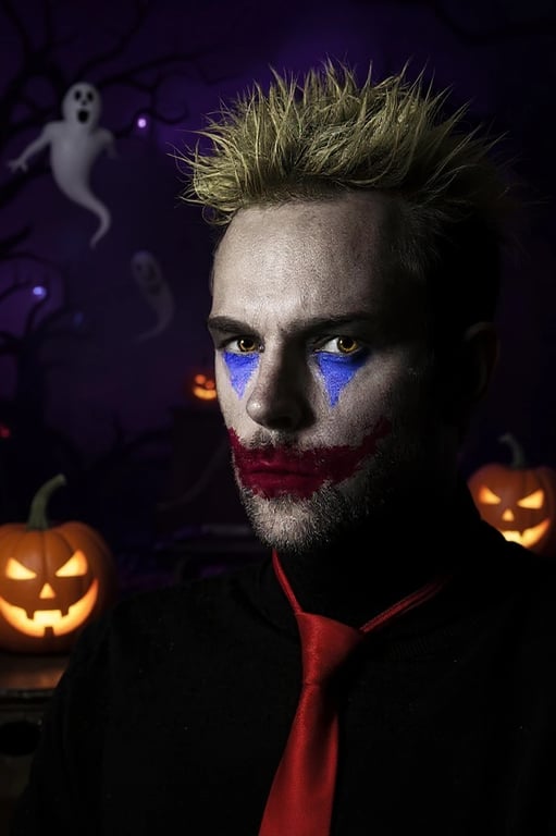 ai Halloween background after pic-joker with Halloween background