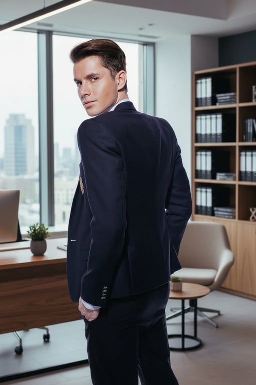 AI background generator after transformation - fashion portrait with artistic AI scenery