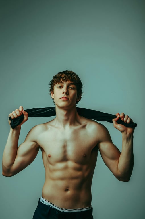AI muscle enhancement filter before photo - balanced symmetry original physique