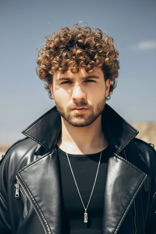 AI Curly hair filter after pic - man portrait