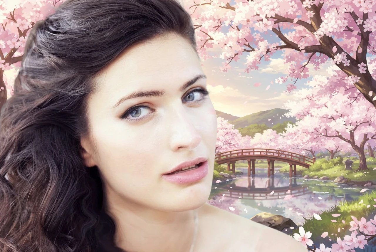 AI anime backgrounds after transformation - studio photo turned into cinematic anime frame